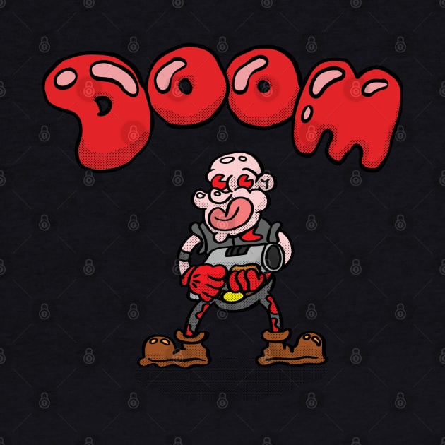 Doom Cartoon: Shotgun Guy by RockNRowe